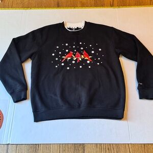 Vintage Kings Universal women’s size Large black sweatshirt with cardinals‎